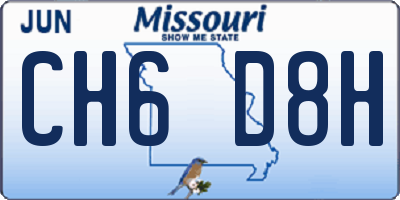 MO license plate CH6D8H