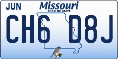 MO license plate CH6D8J