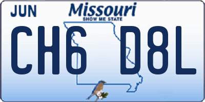 MO license plate CH6D8L