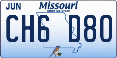 MO license plate CH6D8O