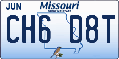 MO license plate CH6D8T