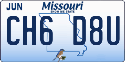 MO license plate CH6D8U