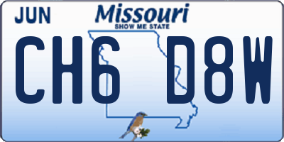 MO license plate CH6D8W