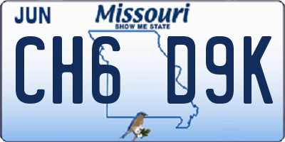 MO license plate CH6D9K