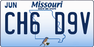 MO license plate CH6D9V