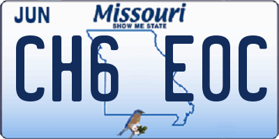 MO license plate CH6E0C