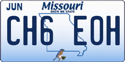 MO license plate CH6E0H