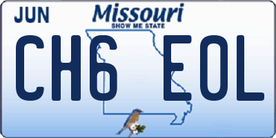 MO license plate CH6E0L