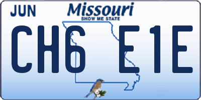 MO license plate CH6E1E