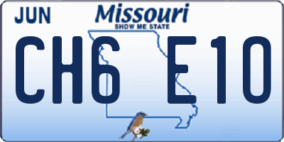MO license plate CH6E1O
