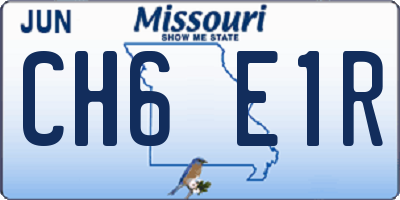 MO license plate CH6E1R
