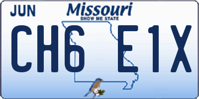 MO license plate CH6E1X