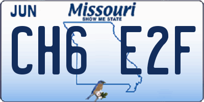 MO license plate CH6E2F