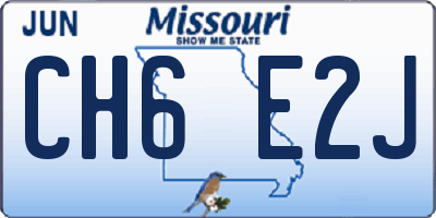 MO license plate CH6E2J