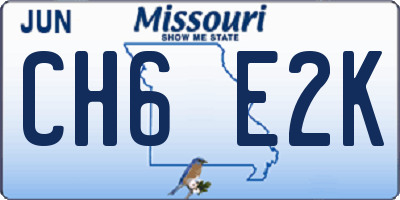 MO license plate CH6E2K