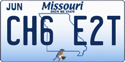 MO license plate CH6E2T