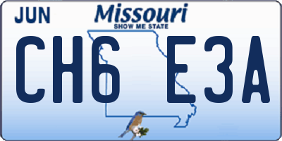 MO license plate CH6E3A