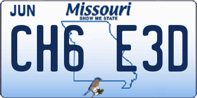 MO license plate CH6E3D