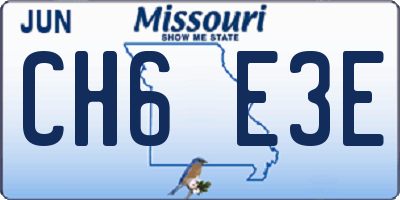 MO license plate CH6E3E