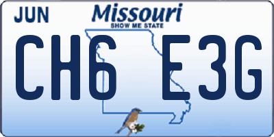 MO license plate CH6E3G