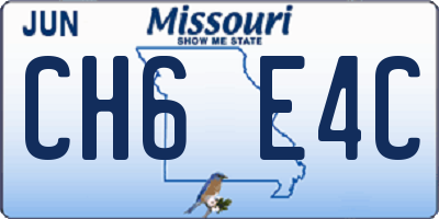 MO license plate CH6E4C