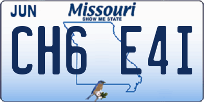 MO license plate CH6E4I