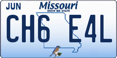 MO license plate CH6E4L