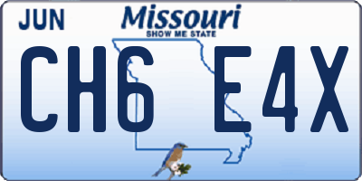 MO license plate CH6E4X