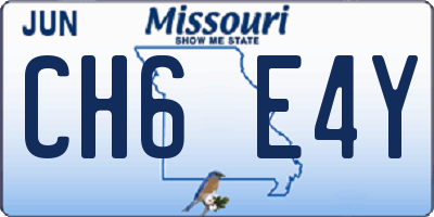 MO license plate CH6E4Y