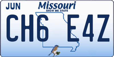 MO license plate CH6E4Z