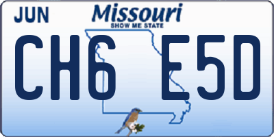 MO license plate CH6E5D