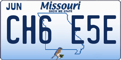 MO license plate CH6E5E
