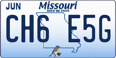 MO license plate CH6E5G
