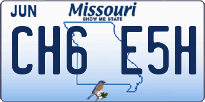 MO license plate CH6E5H