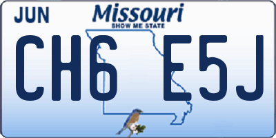 MO license plate CH6E5J