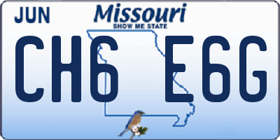 MO license plate CH6E6G