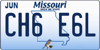 MO license plate CH6E6L