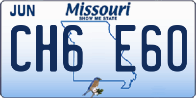 MO license plate CH6E6O