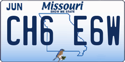 MO license plate CH6E6W