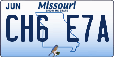MO license plate CH6E7A