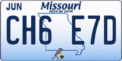 MO license plate CH6E7D