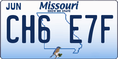 MO license plate CH6E7F
