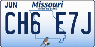 MO license plate CH6E7J