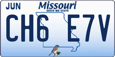 MO license plate CH6E7V