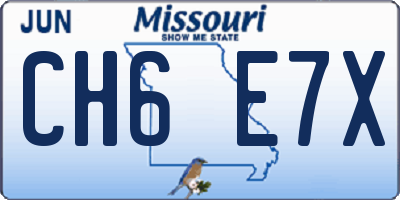 MO license plate CH6E7X