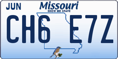 MO license plate CH6E7Z