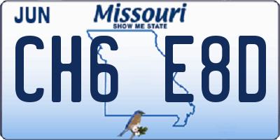 MO license plate CH6E8D
