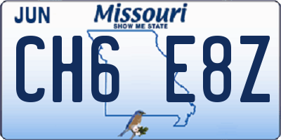 MO license plate CH6E8Z