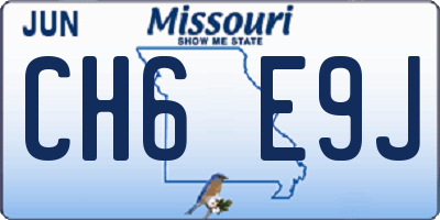 MO license plate CH6E9J