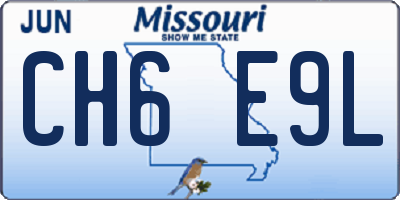 MO license plate CH6E9L